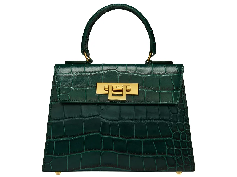 Leatherette shoulder bag with a quilted diamond pattern for sophisticationFonteyn Midi Orinoco - Dark Green