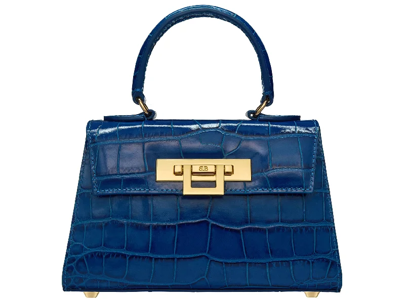 Studded leather shoulder bag with a punk - rock aestheticFonteyn Mignon Orinoco - Cobalt