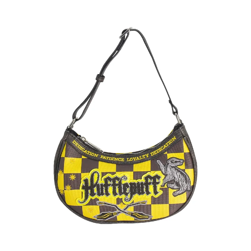 Metallic shoulder bag with a glittery finish for evening partiesFred Segal Harry Potter Checker Hufflepuff Shoulder Bag