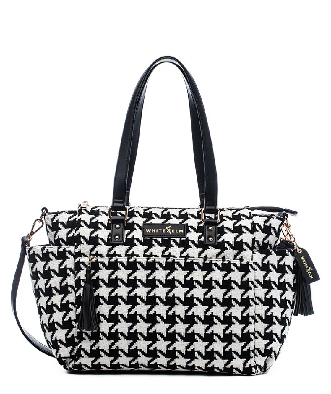 Metallic backpack with a shiny finish for a trendy evening accessoryGemini Convertible Backpack - Houndstooth