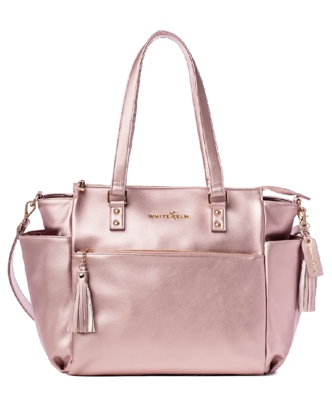 Metallic backpack with a shiny finish for a trendy evening accessoryGemini Convertible Backpack - Pink Metallic