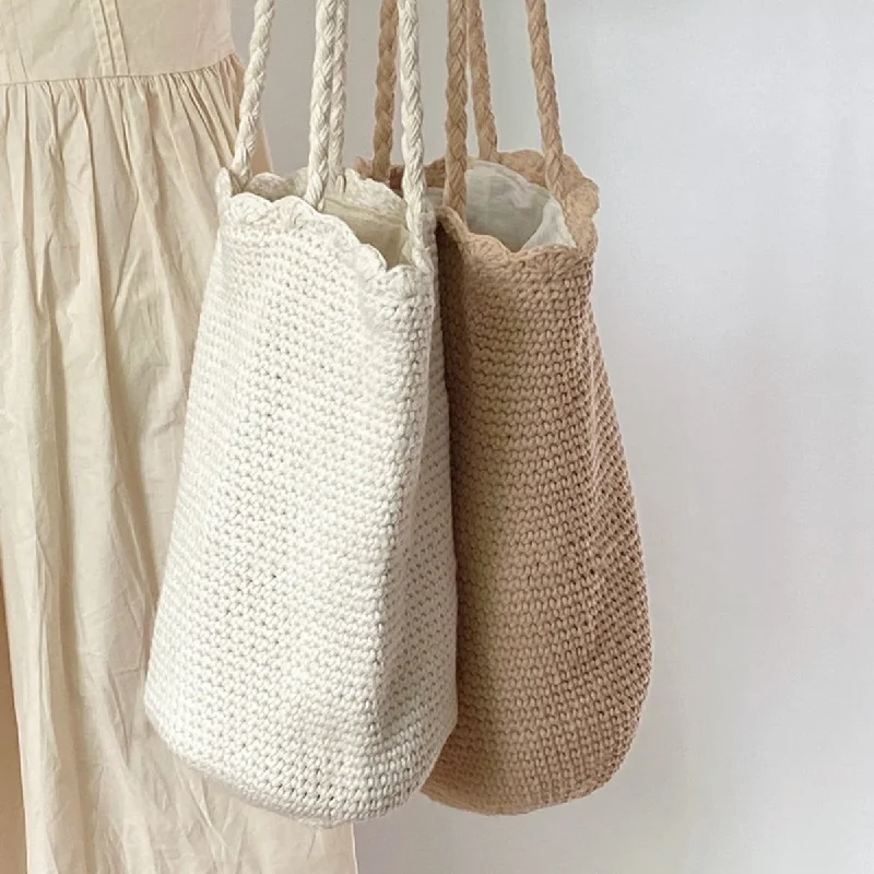 Vegan leather handle bag made from recycled materials for eco - conscious consumersElena Handbags Cotton Woven Shoulder Bag