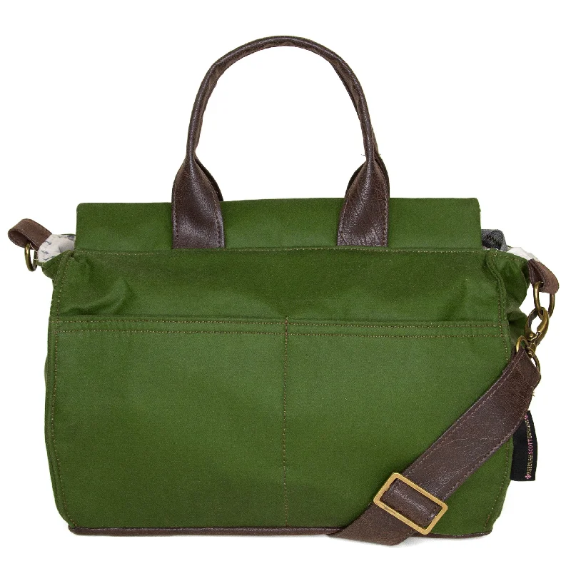 Convertible crossbody bag that can be worn as a shoulder bagIvy: Lemongrass Waxed Canvas