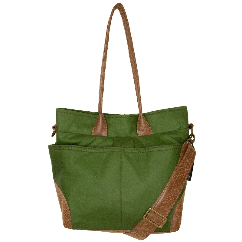 Plus - size crossbody bag with a roomy interior for carrying essentialsJill Premier: Lemongrass Waxed Canvas