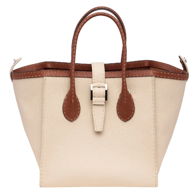 Silk - lined handle bag with a smooth interior to protect belongingsLa Borsetta Cream