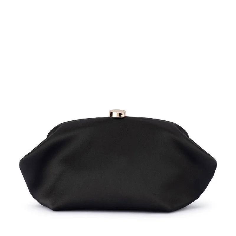 Vegan leather handle bag made from recycled materials for eco - conscious consumersKARINA Satin Clutch