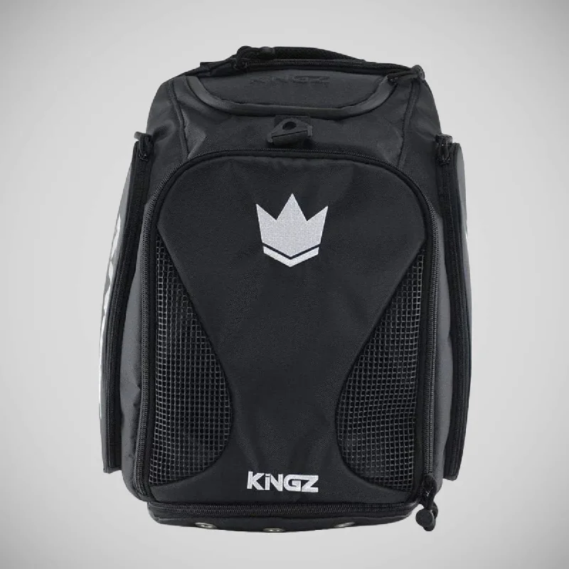 Laser - cut leather backpack with an intricate geometric designKingz Convertible Backpack Black