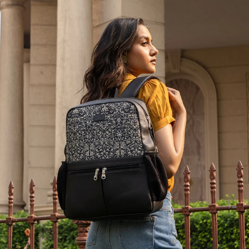 Canvas backpack with a colorful tie - dye pattern for a hippie - chic lookLattice Lace Office Backpack