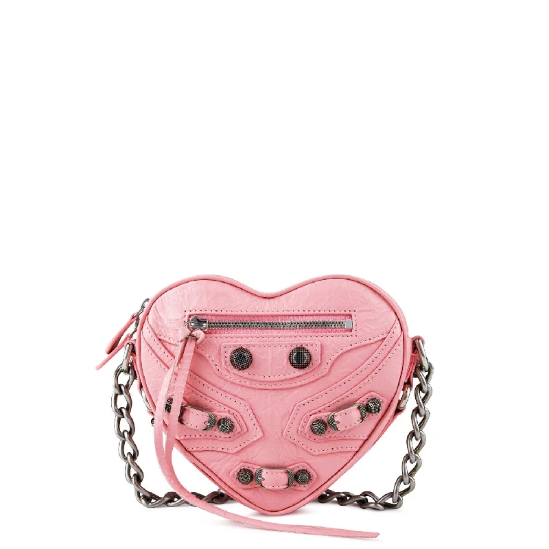 Color - blocked crossbody bag with bold hues for a fashion statementLE CAGOLE HEART MINI BAG