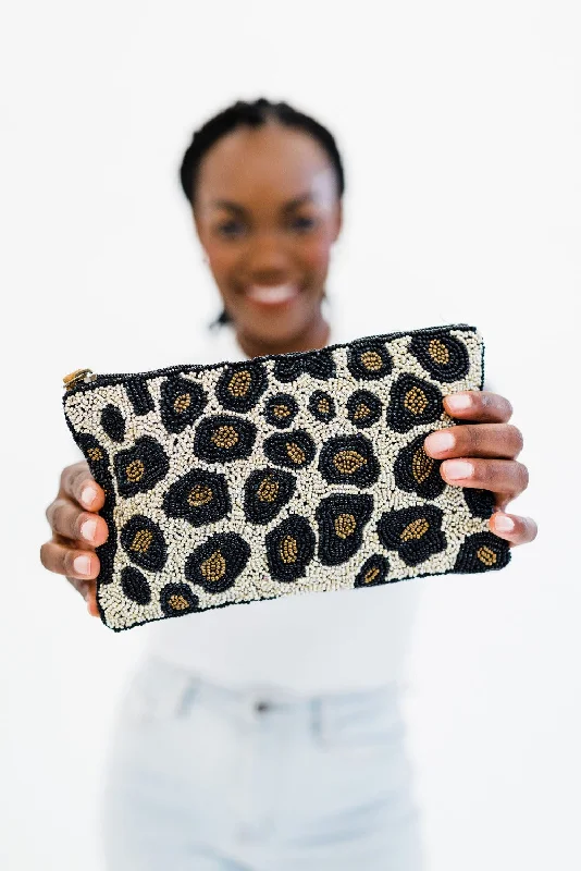 Sequined clutch in a metallic color for a party lookLeona beaded Clutch