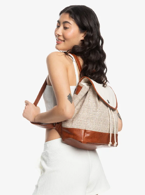 Backpack with adjustable straps and a padded back for comfortLonely Sea Backpack - Natural