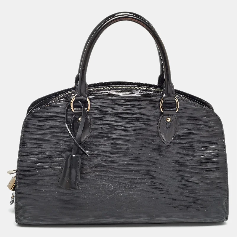 Vegan leather satchel for eco-conscious consumersLouis Vuitton Black Electric Epi Leather Pont Neuf Pm Bag