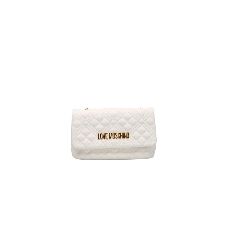 Studded crossbody bag with a punk - rock edgeLove Moschino White Polyethylene Women Crossbody Bag