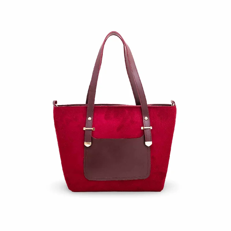 Color - blocked shoulder bag with bold primary colors for a trendy statementMaroon Formal Shoulder Bag P56102