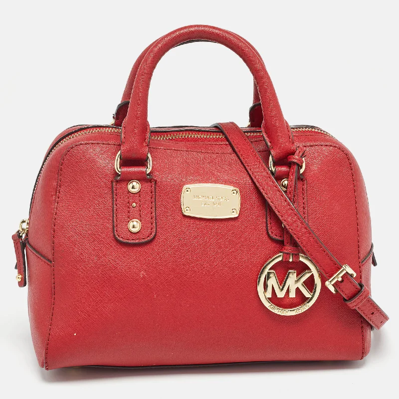 Metallic satchel with a shiny finish for evening eventsMichael Kors Red Leather Satchel