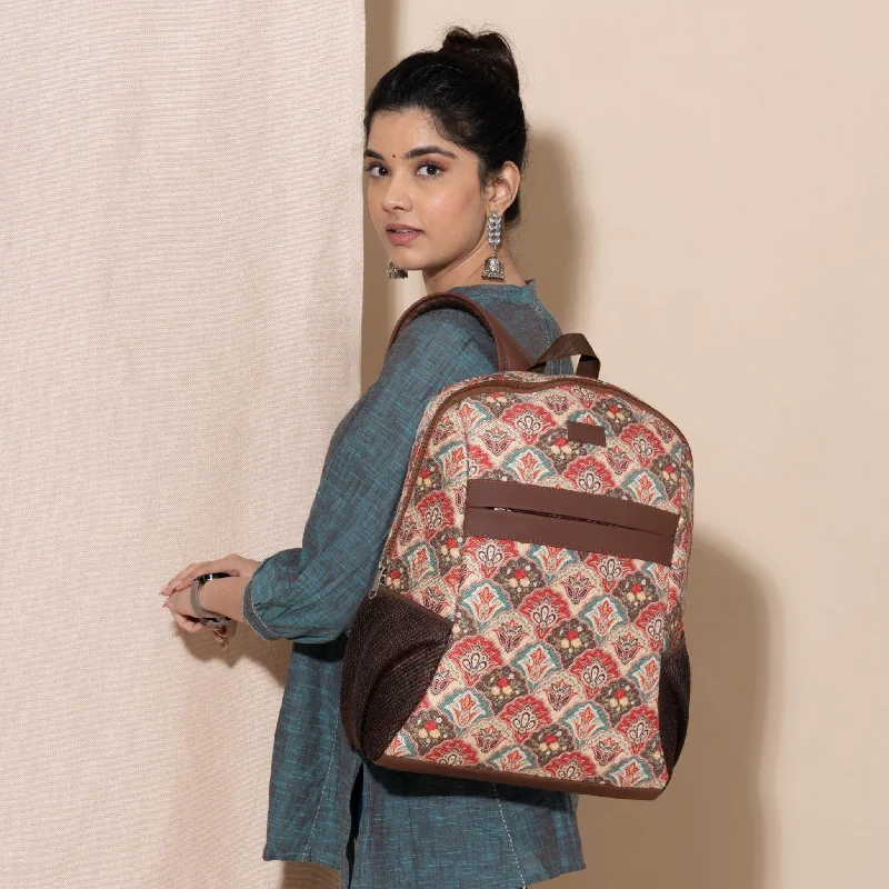 Embroidered backpack with detailed floral threadwork for a unique touchMughal Art Multicolor Classic Backpack