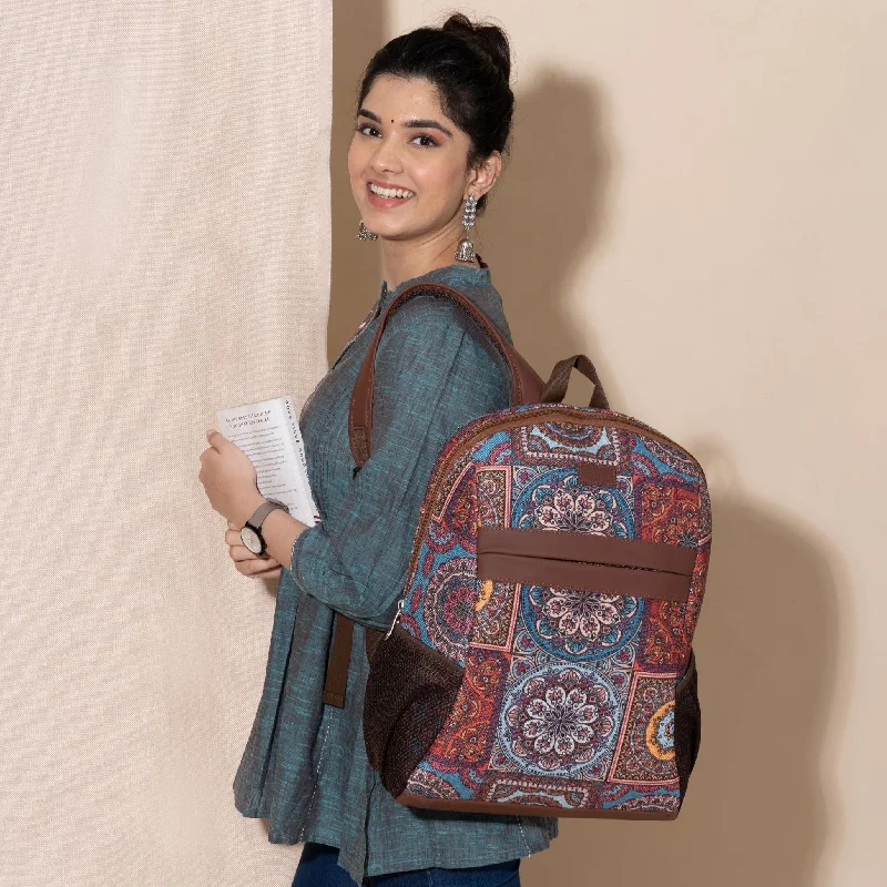 Plus - size backpack with an extra - large capacity for carrying all essentialsMulticolor Mandala Print Classic Backpack