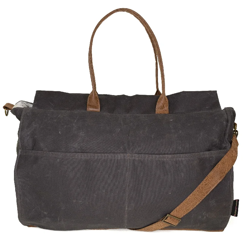 Crossbody bag with a detachable strap for easy customizationOlive: Charcoal Waxed Canvas