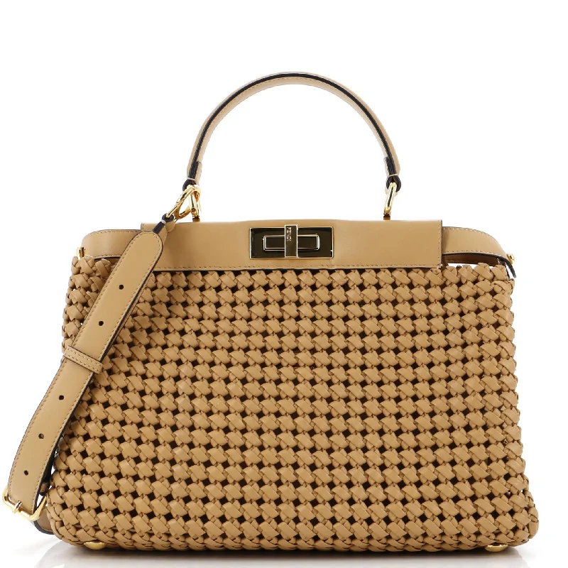 Plus-size satchel with a spacious interior for carrying all essentialsPeekaboo Bag Woven Nappa Leather Regular