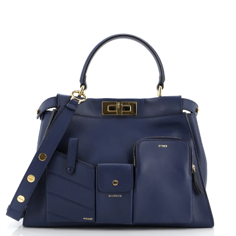 Women's leather satchel with a hand-stitched edge for a premium lookPeekaboo Utility Bag Leather Regular