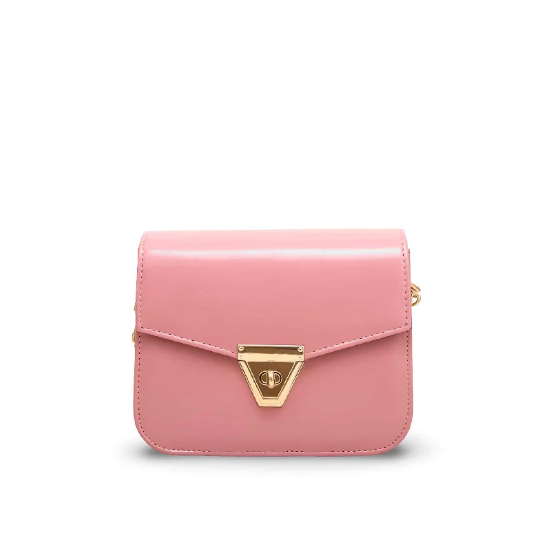 Convertible shoulder bag that can be worn as a cross - body bagPink Formal Shoulder Bag P56100