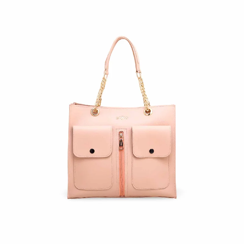 Shoulder bag with a hidden anti - theft pocket and RFID - blocking technologyPink Shoulder Bag P55466