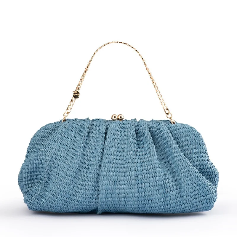 Plus - size handle bag with a spacious interior to carry all daily essentialsQUEENIE Gathered Woven Clutch