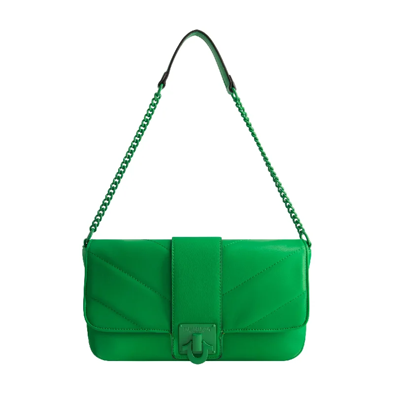 Convertible shoulder bag that can be worn as a cross - body bagQUILTED LOGO LOCK FLAP