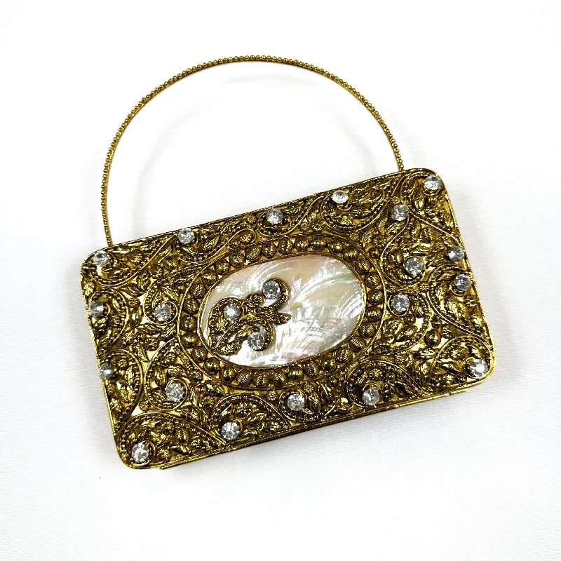 Metallic leather evening bag with a textured finishSAIYA Clutch