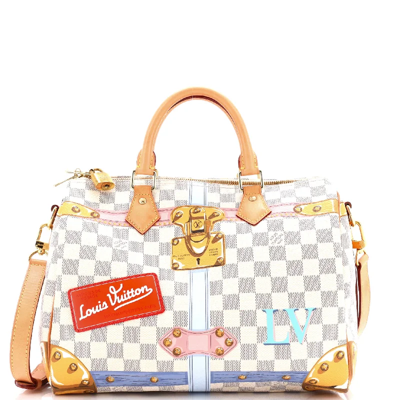 Metallic satchel with a shiny finish for evening eventsSpeedy Bandouliere Bag Limited Edition Damier Summer Trunks 30