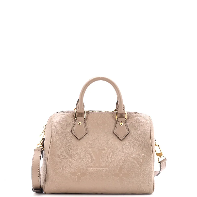 Satchel with a detachable strap for easy customizationSpeedy Bandouliere Bag Monogram Empreinte Giant 25