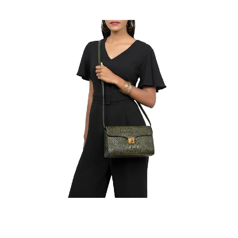 Metallic leather evening bag with a textured finishSTAMPA 02 SLING BAG