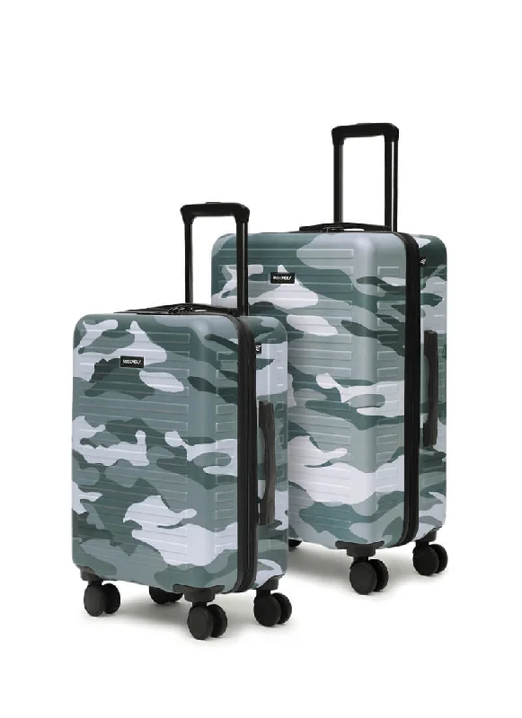 Handle bag with multiple interior compartments and a zippered pocket for organizationStark Combo | Camo Green | Cabin+Medium Luggage