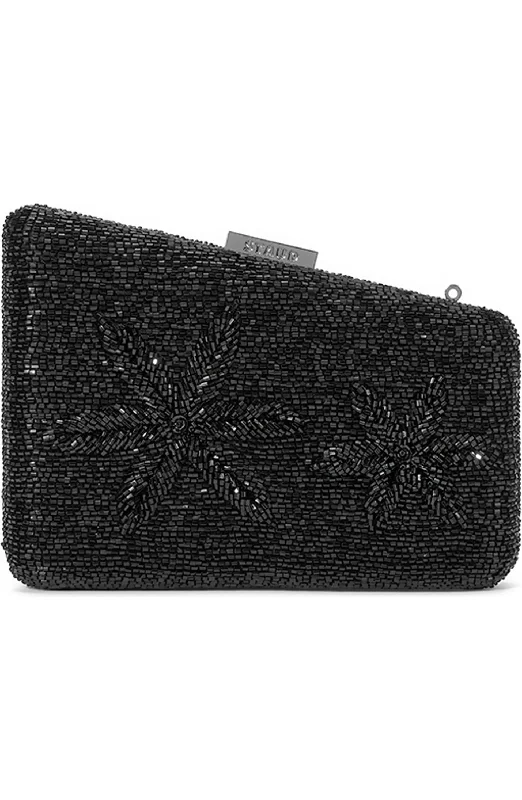 Embroidered silk clutch with a traditional motif for a cultural touchStaud Women's Carmella Beaded Clutch, Black Starfish