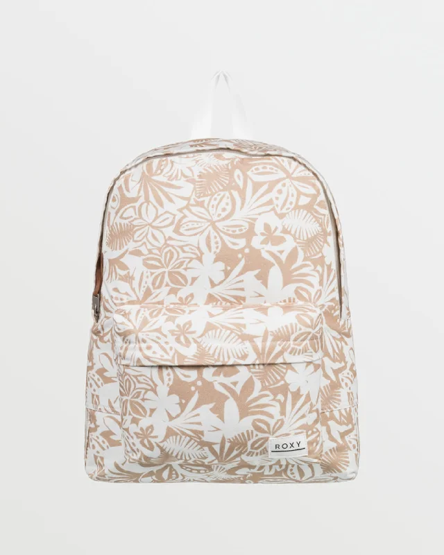 Leatherette backpack with a quilted texture and a magnetic snap closureSugar Baby Canvas Backpack - Ginger Root Suntrip Swim