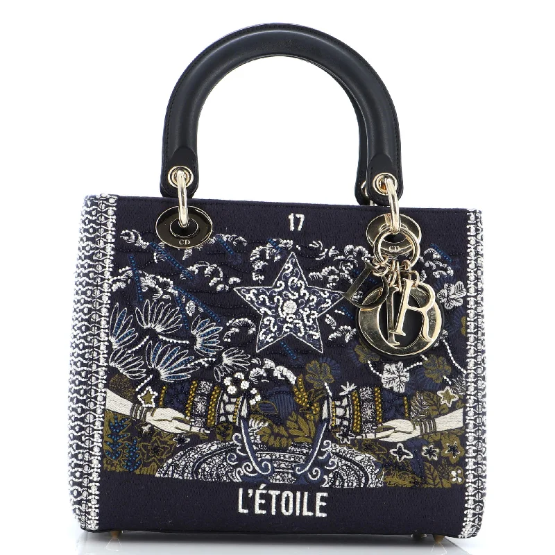 Studded satchel with a punk-rock edgeTarot Lady Dior Bag Embellished Canvas Medium