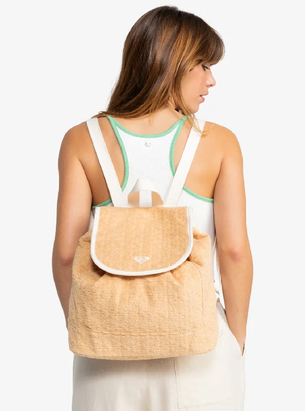 Soft suede backpack in a warm caramel color for autumn fashionTequila Party Backpack - Porcini