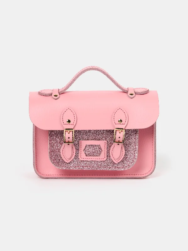 Studded handle bag with a punk - rock aesthetic for a bold fashion choiceThe Mini - Popular Pink Celtic with Pink Glitter