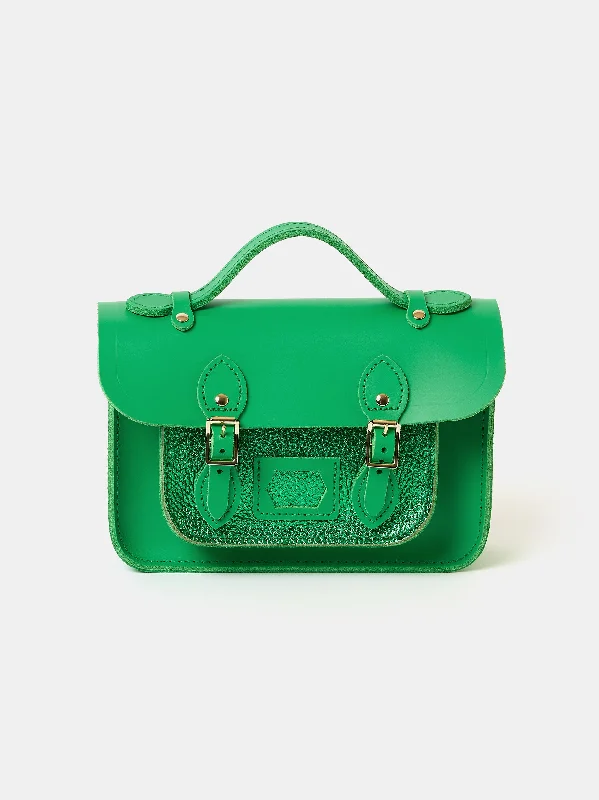 Handle bag with a tassel or fringe detail for a bohemian and free - spirited styleThe Mini - Wicked Green with Wicked Green Metallic Calf