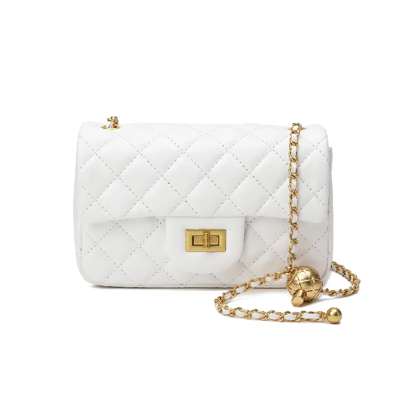 Silk crossbody bag with a delicate print for a feminine touchTiffany & Fred Quilted Sheepskin Leather Crossbody Bag