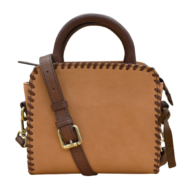 Vintage - style crossbody bag with a brass frame and leather strapsUrbano Mini Top Handle Crossbody