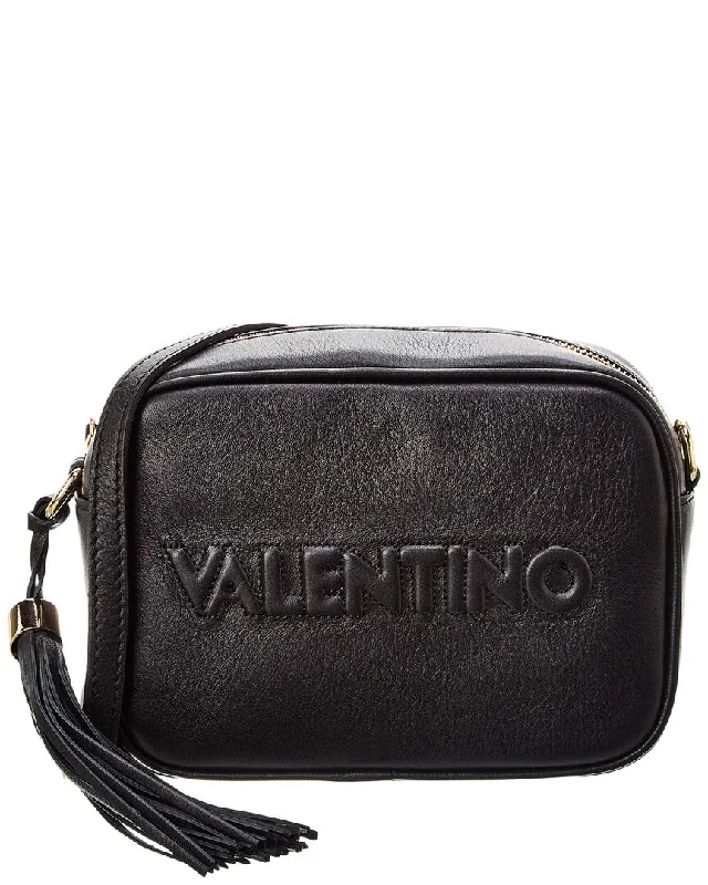 Crossbody bag with a magnetic snap closure for quick accessValentino by Mario Valentino Mia Embossed Leather Crossbody