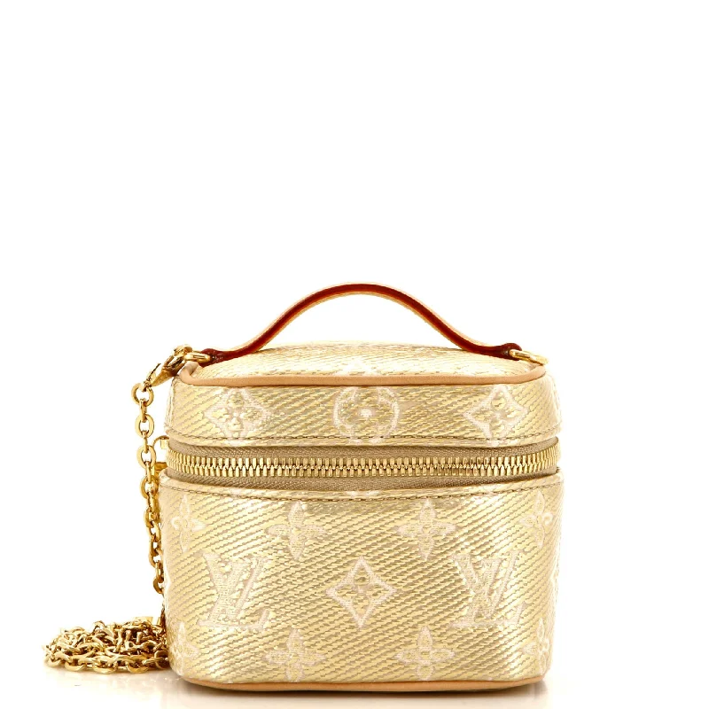 Silk satchel with a delicate paisley print for a feminine aestheticVanity Case Monoglam Jacquard Canvas Micro