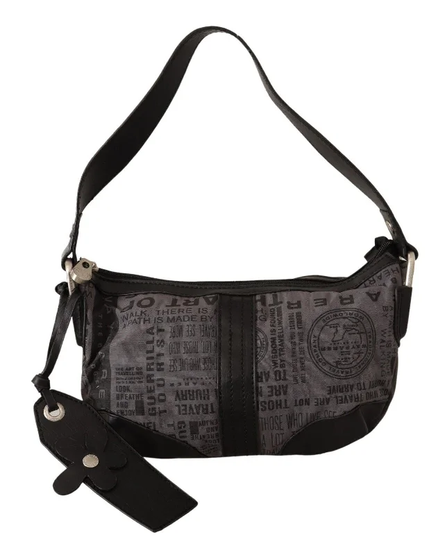 Studded leather shoulder bag with a punk - rock aestheticWAYFARER Printed HandWomen's Shoulder Purse Fabric Women's Bag