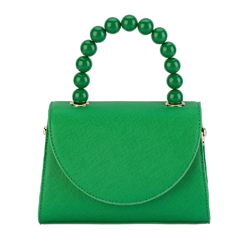 Silk - lined handle bag with a smooth interior to protect belongingsWENDY Acrylic Bead Bag