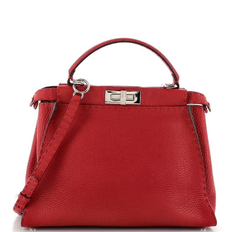 Convertible satchel that can be worn as a crossbody or shoulder bagSelleria Peekaboo Bag Rigid Leather Regular