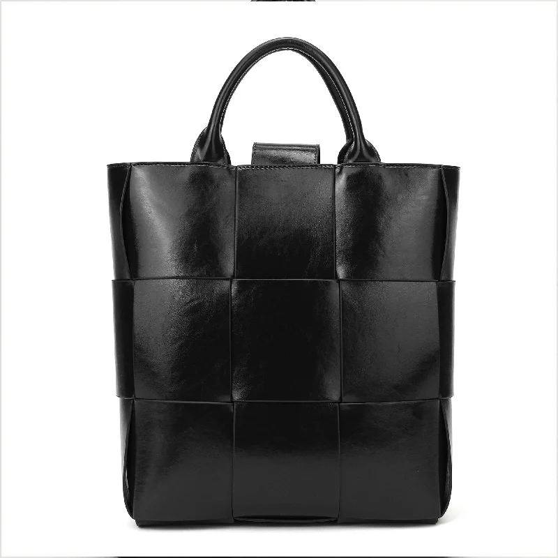 Vegan leather satchel for eco-conscious consumersTiffany & Fred  Woven Leather Top-handle Tote bag