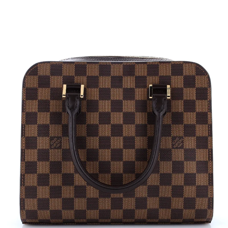 Women's leather satchel with a hand-stitched edge for a premium lookTriana Bag Damier